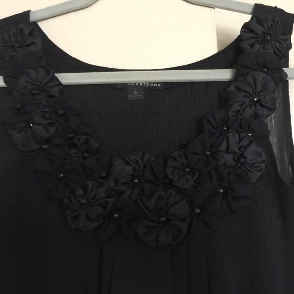 Twenty One Black Dress with Flower Embroidery - Picture 3 of 5